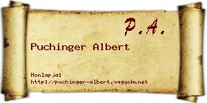 Puchinger Albert névjegykártya